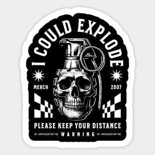 Grenade Skull | Explode | T Shirt Design Sticker